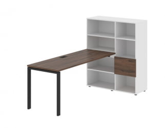 Рабочая станция ЕДИС ЕУРСТ 1117 Дуб Денвер темный Черный Белый / EDIS EURST