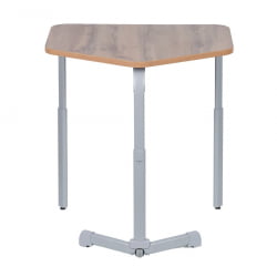 Парта одноместная трапеция (рост 3-7) Серый/Металл Серый