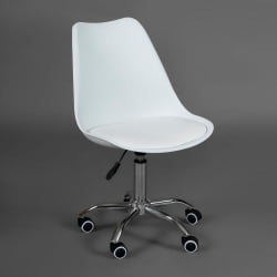 Компьютерное кресло ТУЛИП (мод.106-1) металл/пластик/ПУ, 58 кс 47 кс 97см, Вхите (белый) / Хроме (хром) / TULIP (mod.106-1) металл/пластик/PU, x x White Chrome