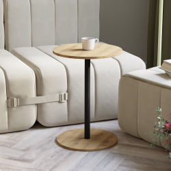 Круглый стол Кат Дуб вотан / Черный