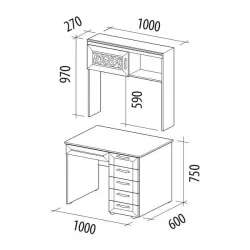 Стол с надстройкой Тиффани 60