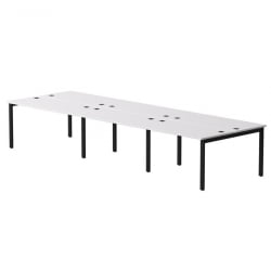 Бенч-система на 6 мест на металлокаркасе, опоры 45 гр Еверпроф ЕВО 254С016 (4140) Белый Черный / Everprof EVO 254S016