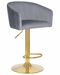 Стул барный ДОБРИН ДЭРCЙ ГОЛД (серый велюр (1922-19)) / DOBRIN DARCY GOLD