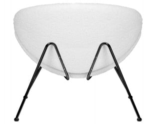 Кресло дизайнерское ДОБРИН ЕМИЛЙ (белый (букле) ткань, черное основание) / DOBRIN EMILY