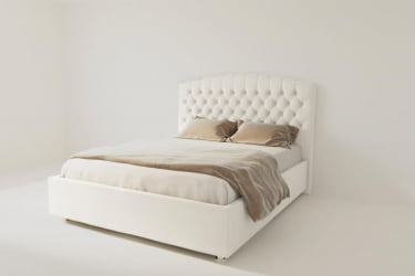 Мягкая интерьерная кровать &куот;Берлин&куот; без основания Цвет фасада: Белый; Цвет корпуса: Белый; Материал фасада: Искусственная кожа; Размер: 900х2000 мм; Спальное место: 900х2000 мм / "Берлин"