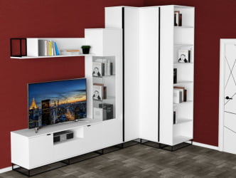 Полка в гостиную Ситй средняя белый / City