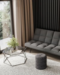 Пуф с ящиком Хиве С букле черный меланж / Hive S