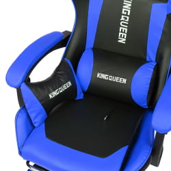 Геймерское кресло 1206 КИНГКУЕЕН цвет черный/синий с массажем 1206-блаcк-блуе-масс / KINGQUEEN 1206-black-blue-mass