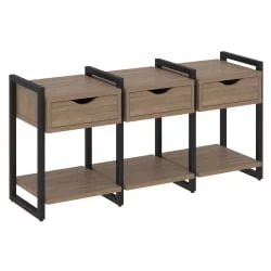 Тумба на регулируемых опорах наборная. Вариант №4 ЛОФТ ВР.Л-ТН-4.О Металл черный Дуб Аризона / LOFT VR.L-TN-4.O