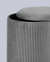 Банкетка Шарлотта с ящиком велюр Серый