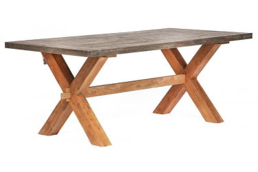 Стол обеденный Сеcрет Де Маисон Калидо дерево тик, 200х100х78см, серый/натуральный / Secret De Maison Kalido