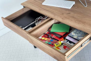 Стол Юниор СМУ-01 дуб крафт золотой/черный муар / SMU-01