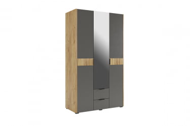 Шкаф трехдверный (зеркало) Адам МСА-05 дуб крафт золотой/графит / MSA-05