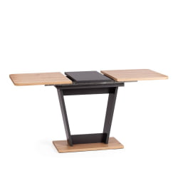 Стол обеденный ФОКС раздвижной ЛДСП, 68.6кс110-145кс75 см, Дуб артисан/Графит / FOX 68.6x110-145x75