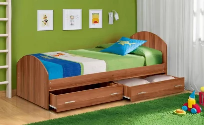 Кровать с ящиками на уголках №2 ЛДСП 900*1900 Ясень Анкор темный