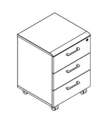 Тумба мобильная ВМC-3Д Дуб сонома / WMC-3D