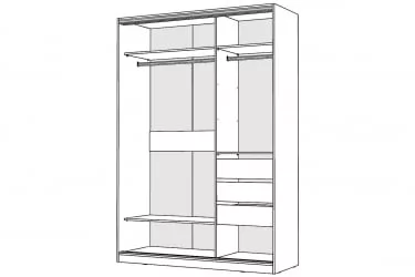 Шкаф-купе 2-х дверный Виктория 1400х584х2300, Белый 14ДЗДЗ-ШЯ-Б 310-213