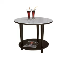 Круглый стол БеаутйСтйле 10 Венге/стекло белое / BeautyStyle