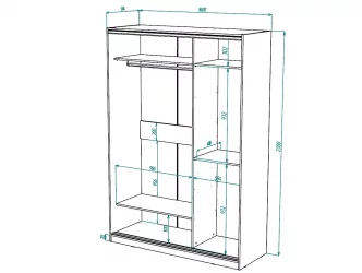 Шкаф-купе 2-х дверный Виктория 1600х584х2300, Белый 16ДЗДЗ-ПШ-Б 310-363
