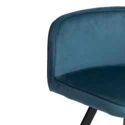 Комплект (стол, 4 стула) КУАДРОН (мод. ПТ14) Стол: МДФ/металл, стул: металл/велюр, 100х100х73 см, 69х56х71 см, Блуе (синий) ХЛР62/черный / QUADRON (mod. PT14) Blue HLR62/черный