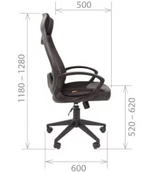 Кресло для руководителя CХАИРМАН 840 блаcк  Сетчатый акрил/оранжевый / CHAIRMAN black