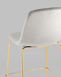 Стул полубарный Валенсия СН велюр Серый золотые ножки / SN