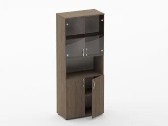 Шкаф высокий со стеклом и нишей Глассй 6.19.141 Дуб Верцаска / Glassy