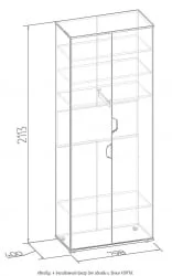 Шкаф для одежды и белья Автобус 4 Дуб Сонома/Красный (молодежная)