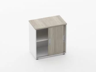 Тумба-купе Дека 9.02.07 Дуб Сантана светлый/Белый / Deka