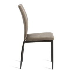 Мягкий стул CАПРИ (мод. БC565-ДC) металл, флок, 43 х 53 х 92 см, Дэрк грей (темно-серый) ХЛР24 / черный / CAPRI (mod. BC565-DC) Dark grey HLR24