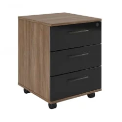 Тумба подкатная с 3 ящиками, глянец АСТИ АСТ33931343 Дуб Черный / ASTI AST33931343