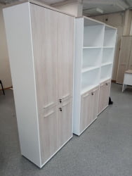 Шкаф 4 широкий закрытый, 4 двери Дека 10.19.151 Дуб Сантана светлый/Белый / Deka