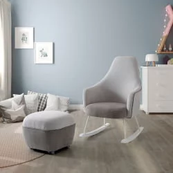 Детское кресло Микуна (Микуна) Винг/Моом вхите текстиль лигхт грей/дэрк грей / Micuna Wing/Moom white light grey/dark grey