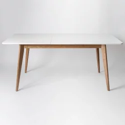 Стол обеденный Пегас Плус 160кс95 Эмаль белая Морилка Дуб золотой / Plus 160x95