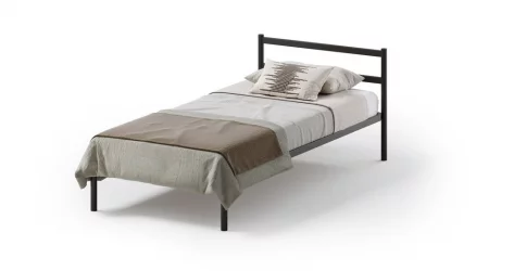 Односпальная кровать Метта 800кс2000 Черная / 800x2000