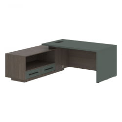 Стол руководителя левый ВЕЛИОН ВCТ 1919 Л Нефрит Дуб Сильвер / VELION VCT L