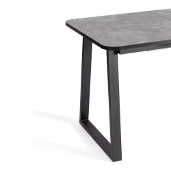 Раздвижной стол МАЛТИДО ЛДСП/ХПЛ/металл, 130 х 75+30 х 75 см, Гранит темный/черный / MALTIDO ЛДСП/HPL/металл,