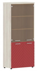 Шкаф комбинированный с топом Торр ЛУКС ТЛХC 85.2 Сосна Эдмонд Красный / Torr LUX TLHC