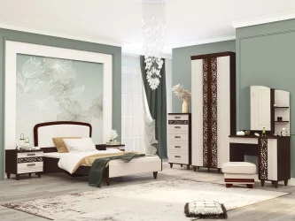 Шкаф для одежды со штангой Катрин 92.11 Дуб венге Белый песок Браун вуд