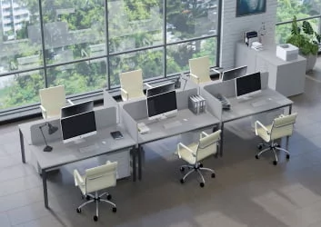 Комплект из 6 рабочих мест СЛИМ СЙСТЕМ 6РМ Серый-Антрацит / SLIM SYSTEM