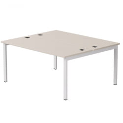 Бенч-система на 2 места на металлокаркасе, опоры 45 гр Еверпроф ЕВО 254С017 Кашемир Белый / Everprof EVO 254S017