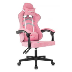 Кресло компьютерное БРАБИКС Шоотер ГМ-123, 2 подушки, ткань, розовое/серое / BRABIX Shooter GM-123,