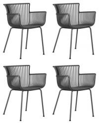 Стул обеденный ДОБРИН РОСС (темно-серый (ГР-04) без подушки) 4 шт / DOBRIN ROSS (GR-04)