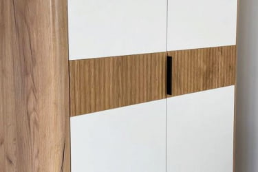 Шкаф двухдверный Адам МСА-03 дуб крафт золотой/белое дерево / MSA-03