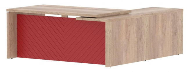 Стол руководителя левый Торр ЛУКС ТЛCТ 1820 Л Дуб Каньон Красный / Torr LUX TLCT L
