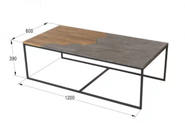 Стол журнальный Китч Дуб американский/серый бетон