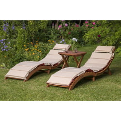 Комплект шезлонги и столик АФМ-803А-Т133 Беиге (2+1) / AFM-803A-T133 Beige