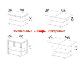 Стол-трансформер Агат 35 Белый шпон