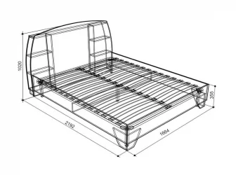 Кровать 160 на 200 Виктория-1 1600 Дуб Сонома
