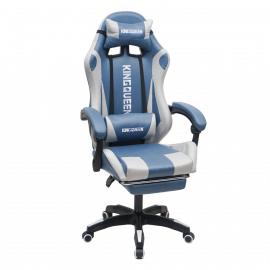Геймерское кресло 907 КИНГКУЕЕН, замша, цвет синий с массажем, арт 907-ЛБ / KINGQUEEN, 907-LB